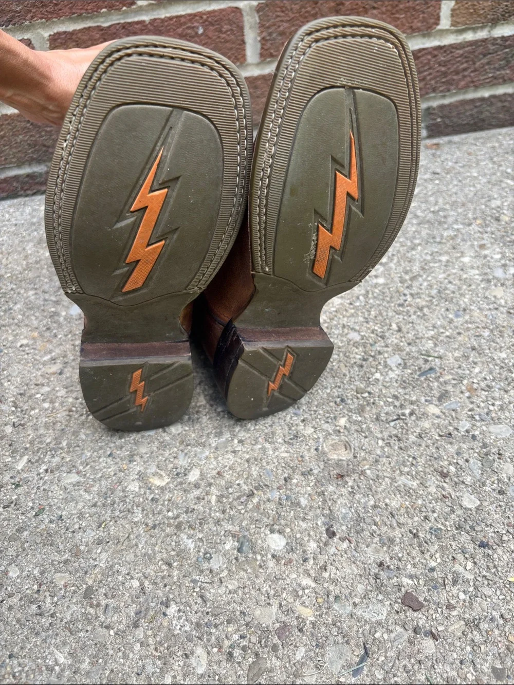 Kids Brown & Red Western Pull-On Cowboy Boots